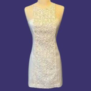 Laundry By Shelli Segal White Sleeveless Floral Lace Sheath Dress Size 0